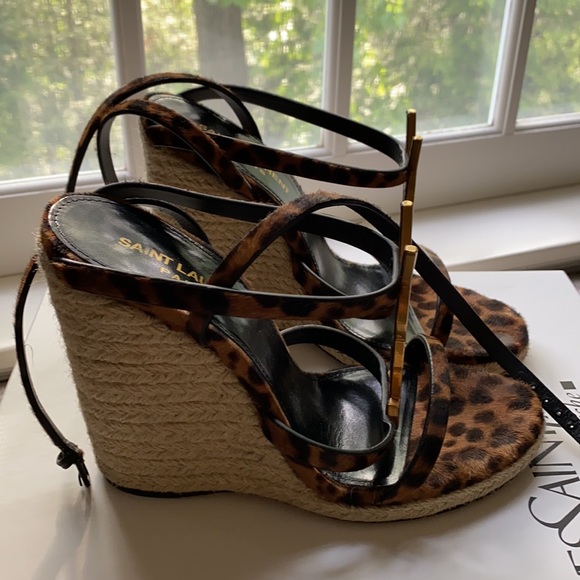 YSL MADGE WEDGE SANDAL SIZE 36 EXCELLENT CONDITION - Picture 2 of 8